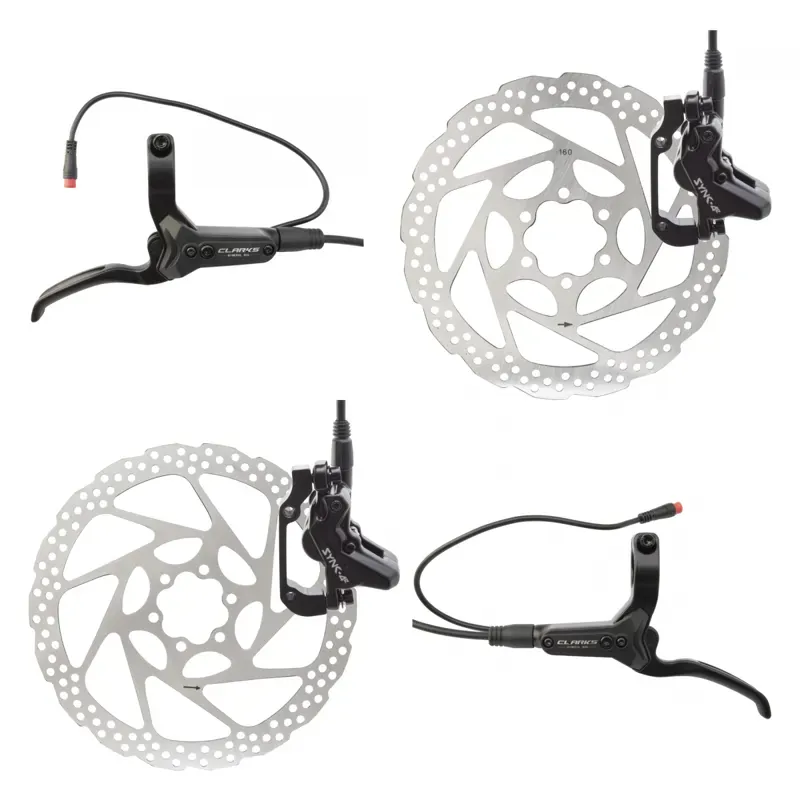 Clarks Sync-4E Hydraulic Disk Front/Rear Brake Set w/ Levers in Black