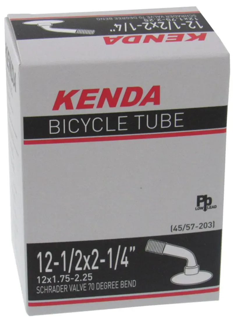Kenda 12-1/2x2-1/4-inch/47/62-203 Bent-valve Schrader Tube in Black