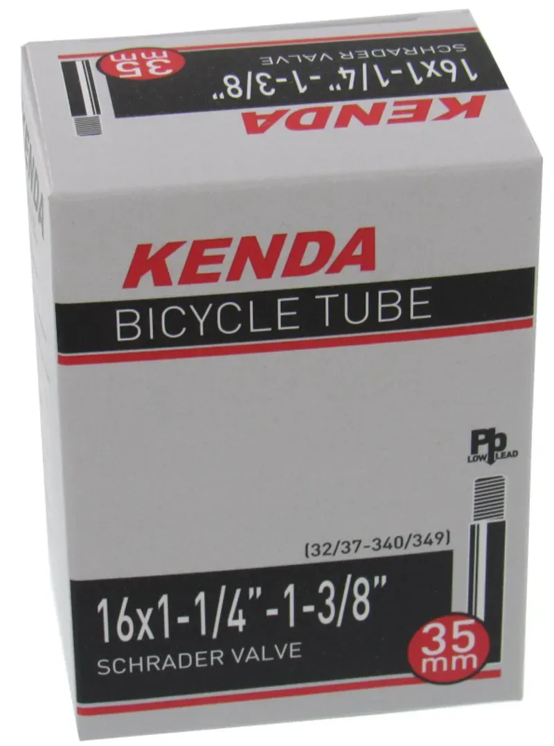 Kenda 16x1-1/4-inch - 1-3/8-inch 32/34-340 AV35 Inner Tube in Black