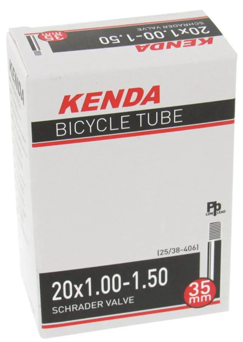Kenda Schrader Valve 20x1/1.50-inch/25/38-406c Inner Tube in Black