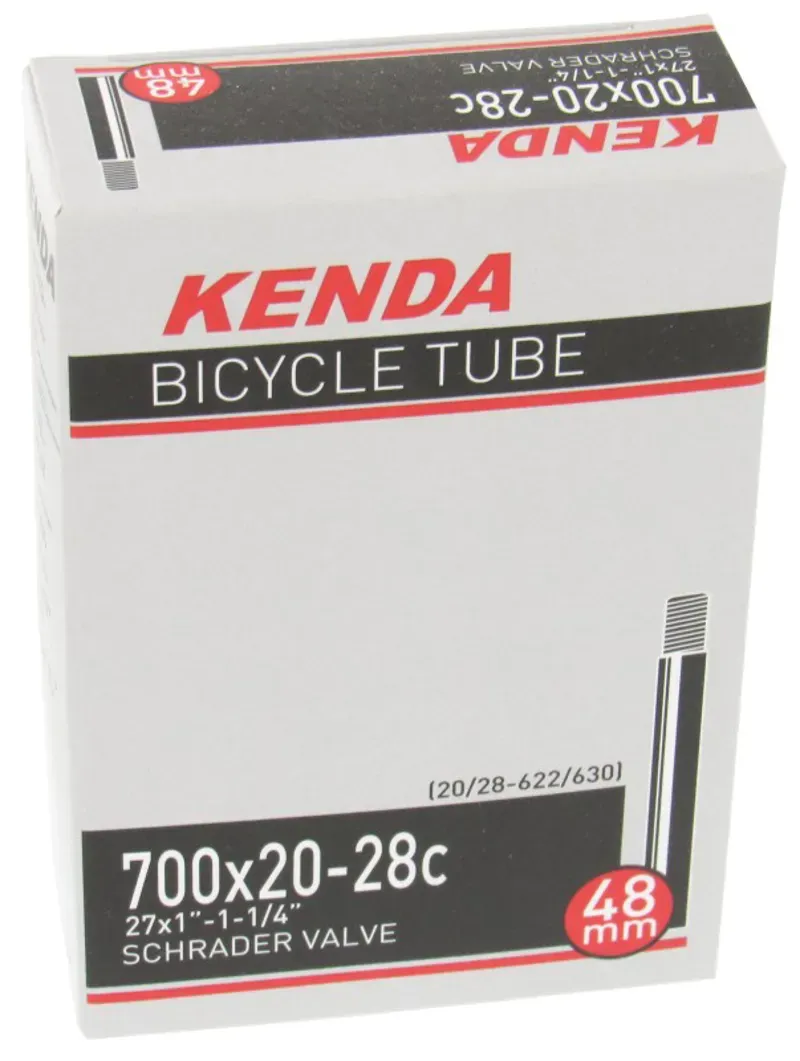 Kenda 700x20/28c/20/28-622-630c Schrader Valve Tube in Black