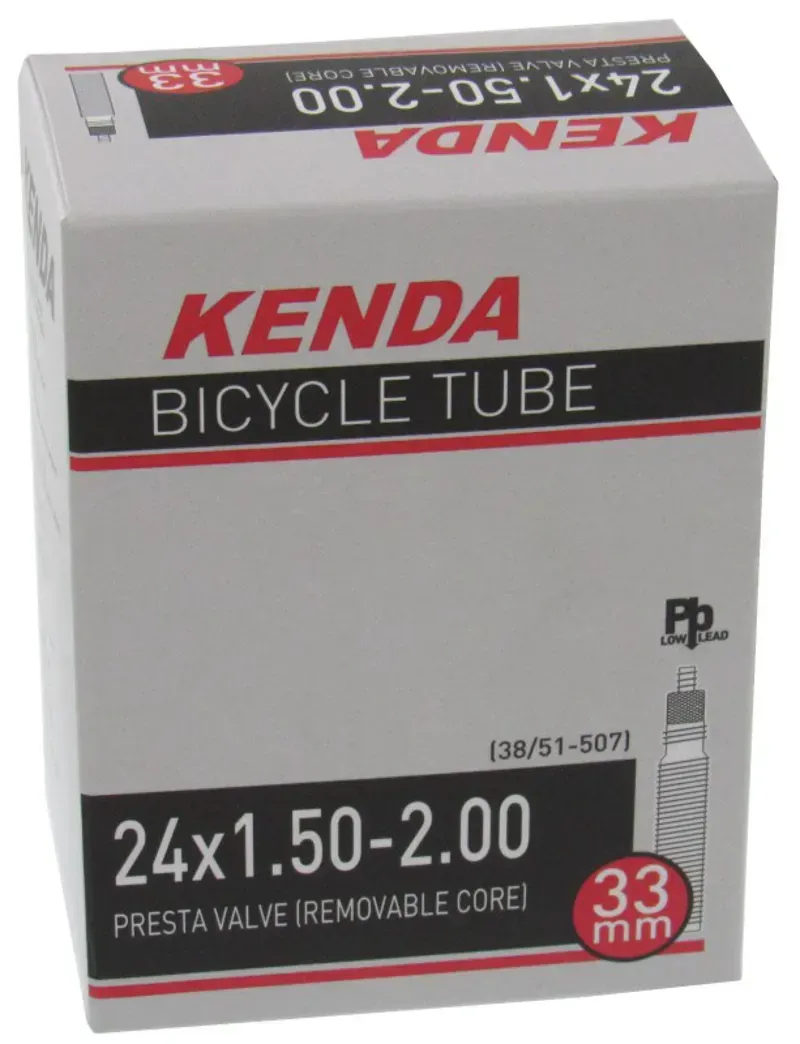 Kenda 24x1.50/2.00-inch 38/51-507 RV32 Threaded Inner Tube in Black