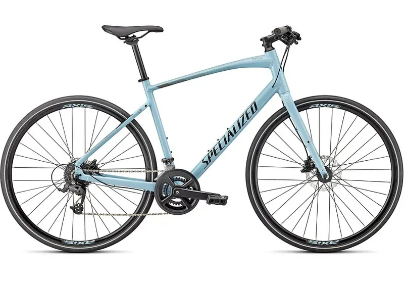 Specialized Sirrus 2.0 Hybrid Bike in Arctic Blue/Cool Gray/Black Reflective