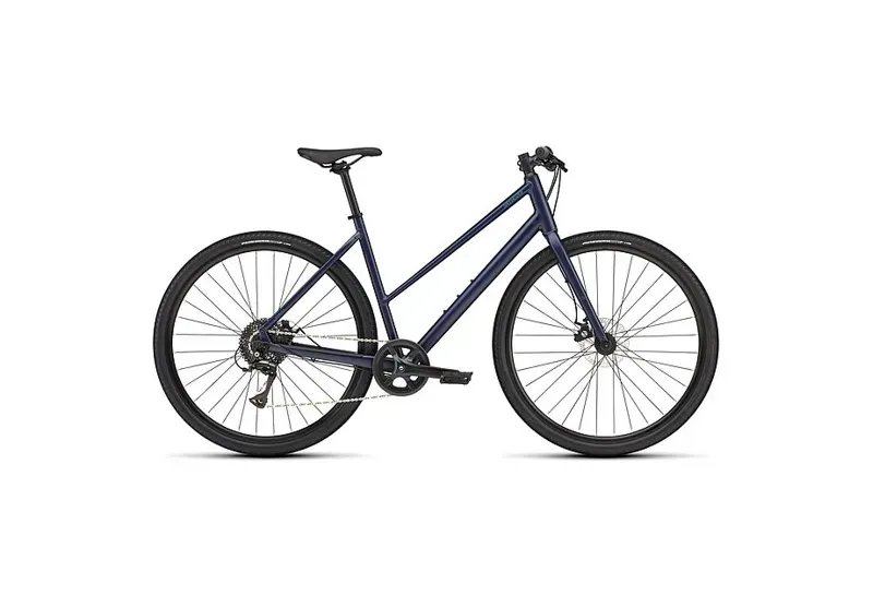 Specialized Sirrus X 1.0 Step-Through Road Bike In Satin Deep Marine/Gray Blue Reflective