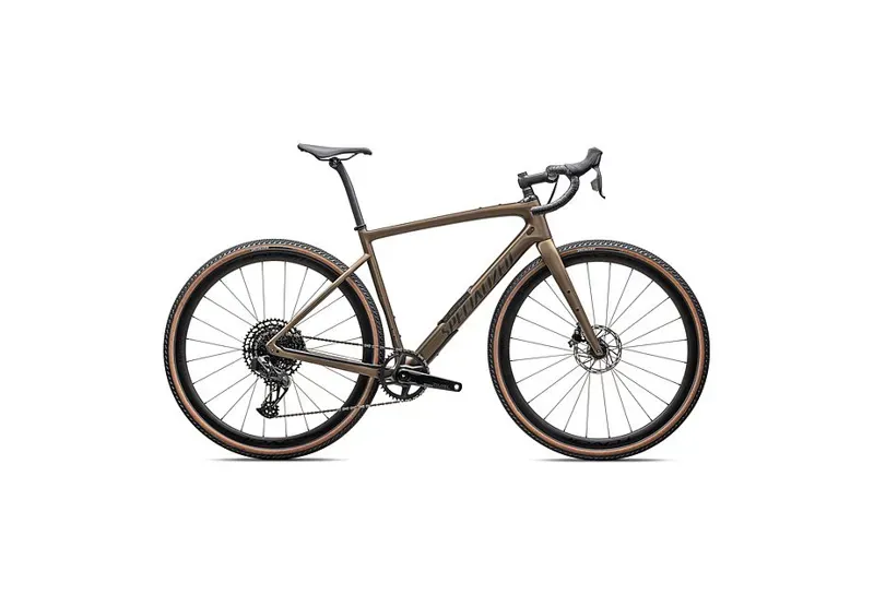Specialized Diverge Expert Carbon Gravel Bike In Satin Burnt Gold Metallic/Black Liquid Metal