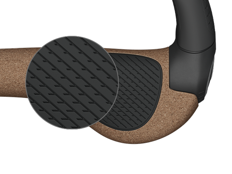 Ergon Bike GP2-L Evo BioKork ATB/Hyb. Grips w/ Mini Barends in Black-3