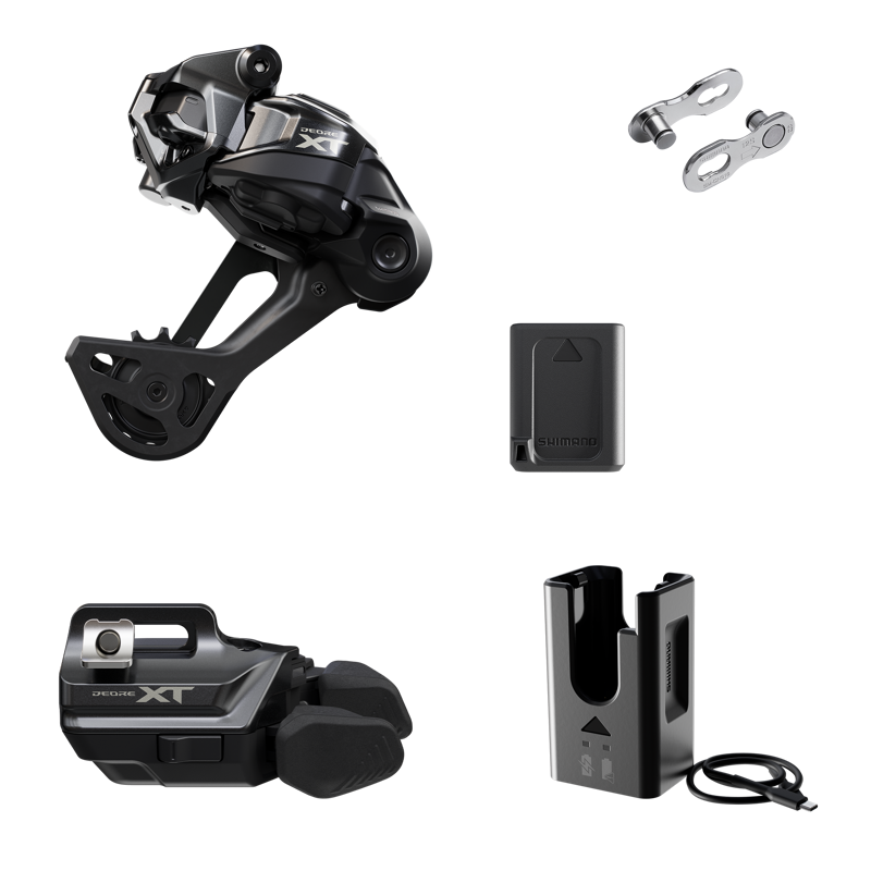 Shimano Deore XT M8250 Di2 Wireless Upgrade Kit - M8250-SGS Rear Derailleur M8250-IR I-SPEC EV Shifter Battery Charger Quick Link