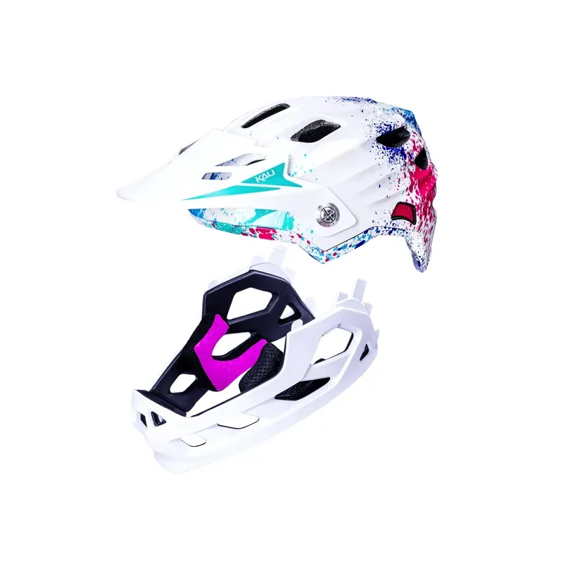 Kali Protectives Maya Full Face Child Helmet in Splat - White/Multi-1