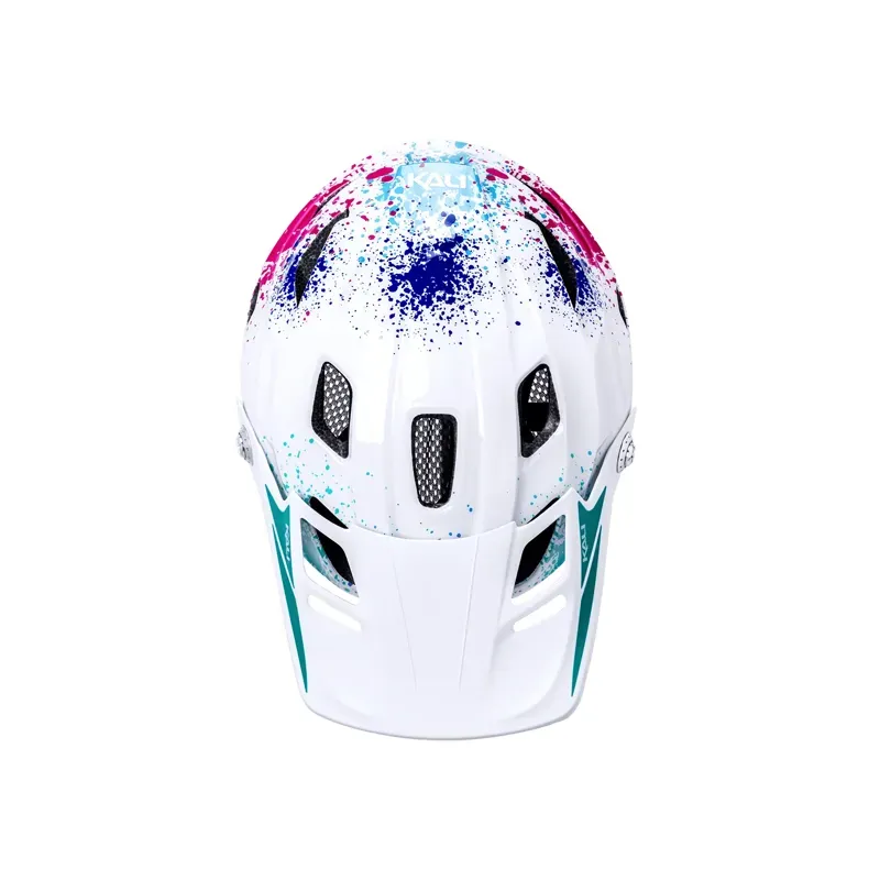 Kali Protectives Maya Full Face Child Helmet in Splat - White/Multi-4