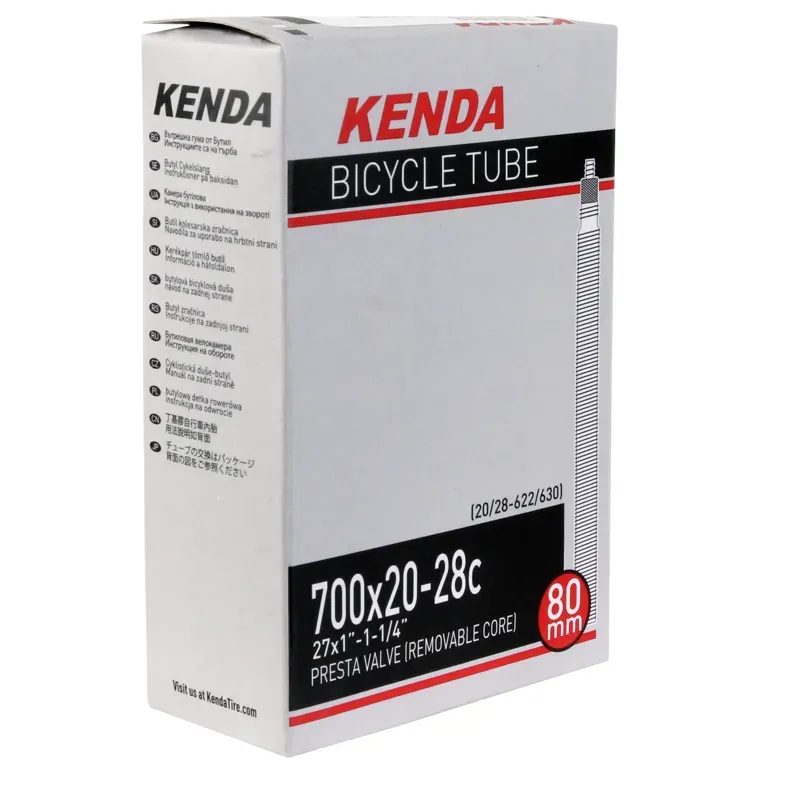 Kenda 700x20-28c PV 80mm RVC Butyl Presta Tube in Black
