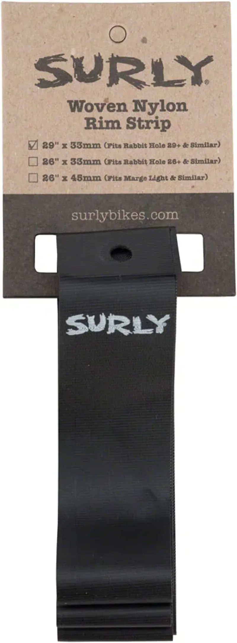 Surly Rim Strip For 29+ Rabbit Hole Rim Nylon 33mm Wide 29 in Black