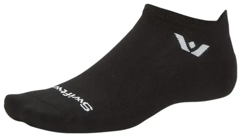 Swiftwick Aspire No Show Socks in Circuit Black