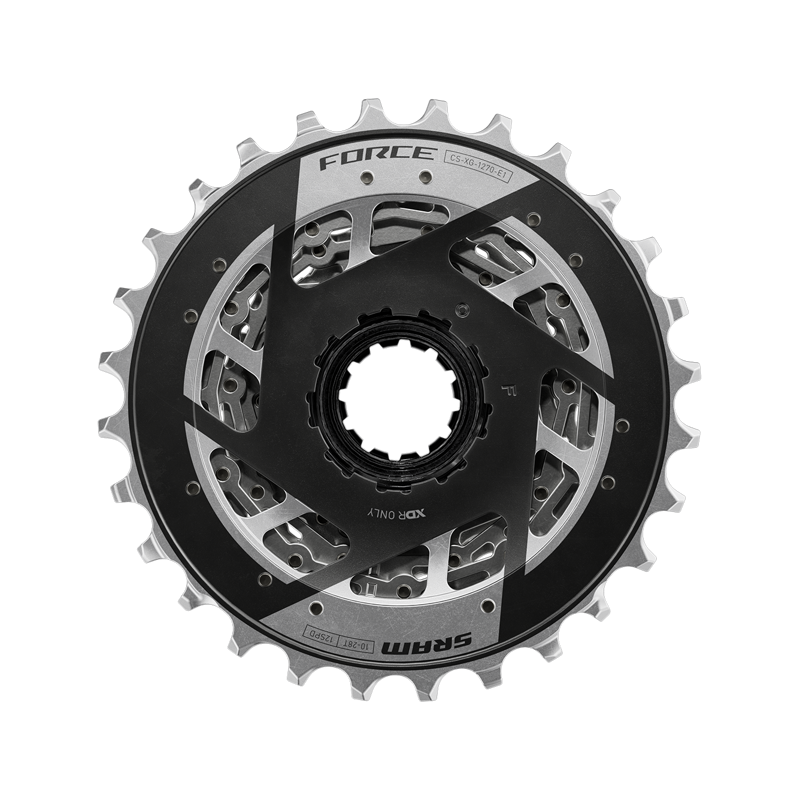 SRAM Force XG-1270 Cassette - 12-Speed 10-33t Silver For XDR Driver Body E1 Silver/Black-10