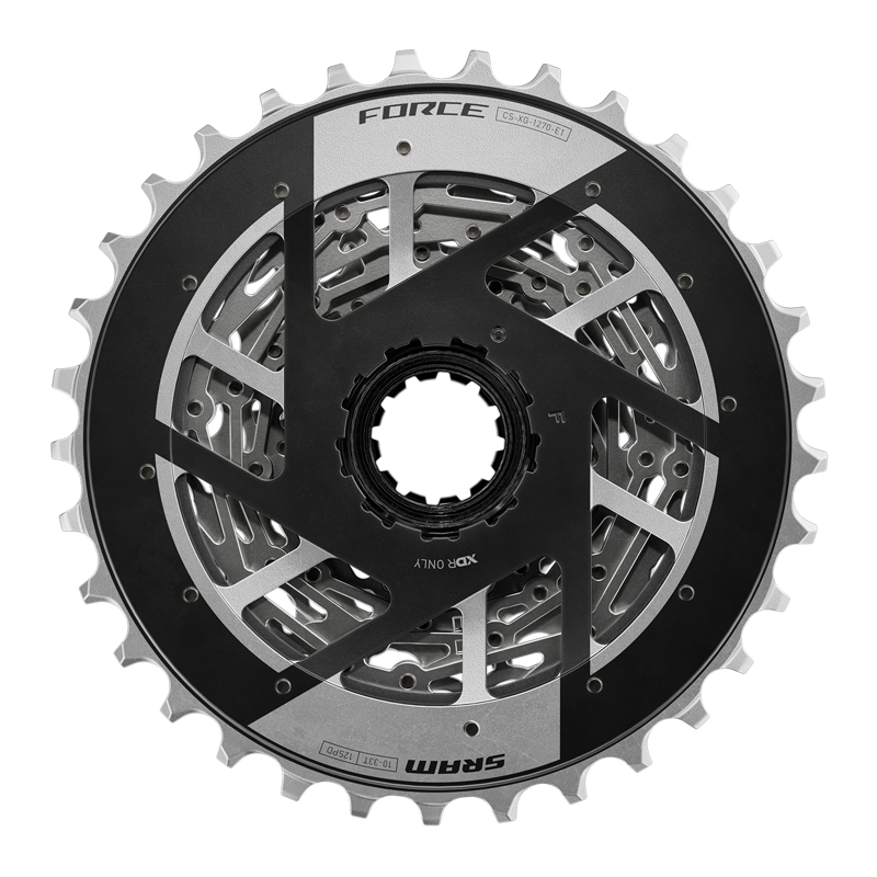 SRAM Force XG-1270 Cassette - 12-Speed 10-33t Silver For XDR Driver Body E1 Silver/Black-11