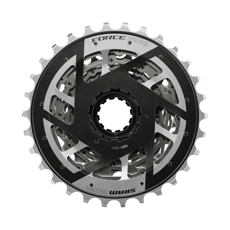 SRAM Force XG-1270 Cassette - 12-Speed 10-33t Silver For XDR Driver Body E1 Silver/Black-12