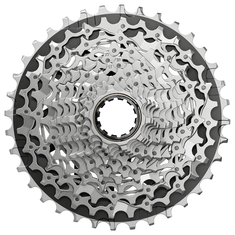 SRAM Force XG-1270 Cassette - 12-Speed 10-33t Silver For XDR Driver Body E1 Silver/Black-2