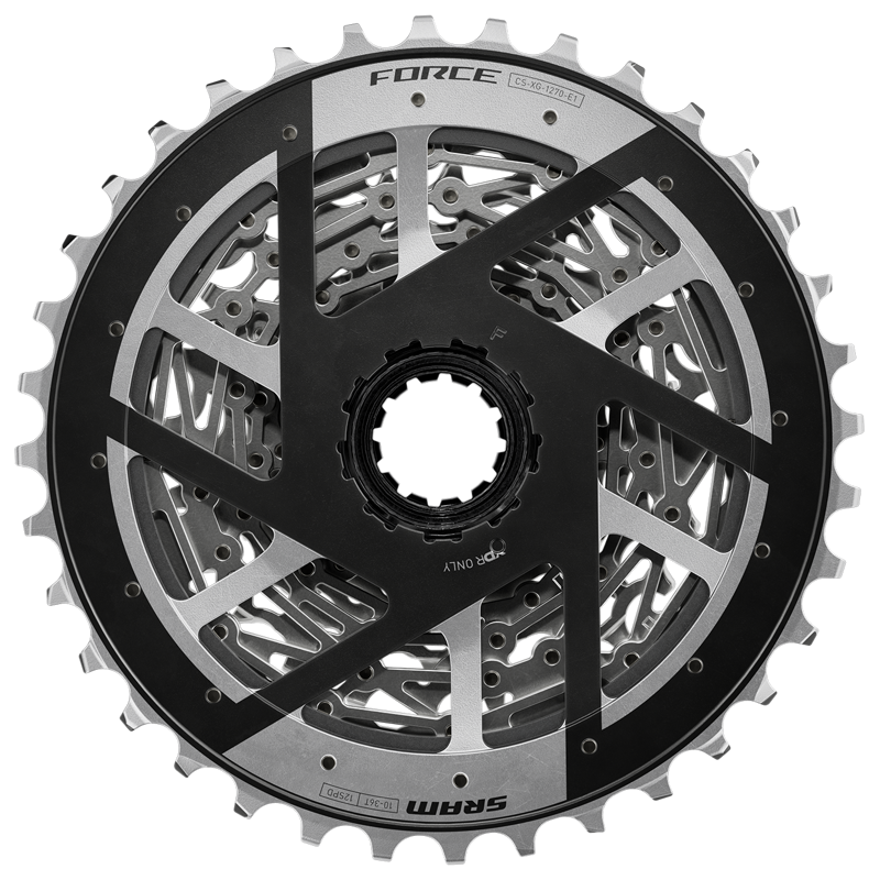 SRAM Force XG-1270 Cassette - 12-Speed 10-33t Silver For XDR Driver Body E1 Silver/Black-9