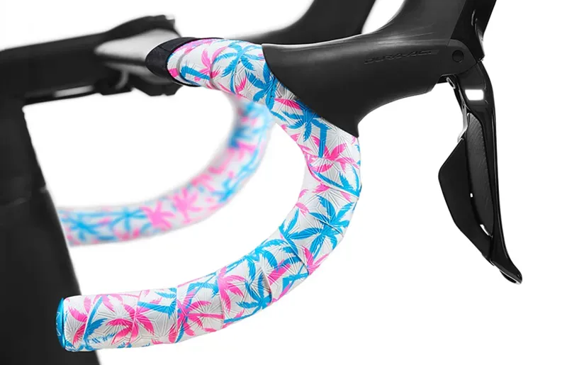 Supacaz Super Sticky Kush Miami Bar Tape and Plugs in Blue-3