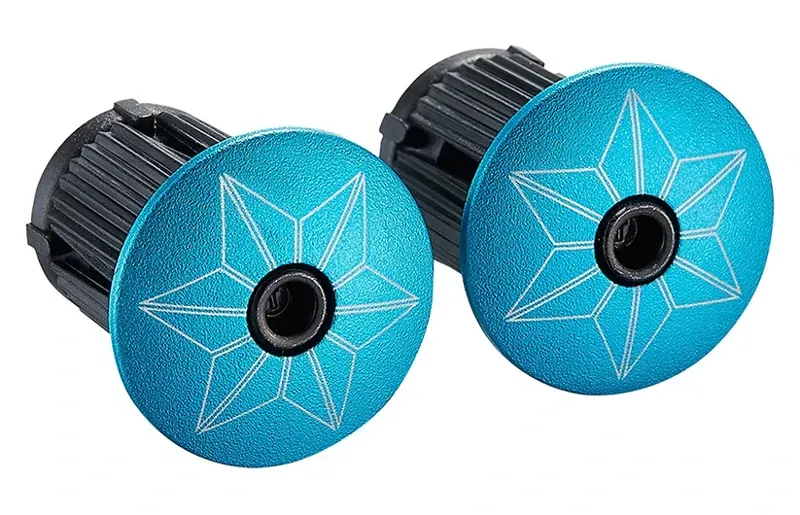 Supacaz Super Sticky Kush Miami Bar Tape and Plugs in Blue-5