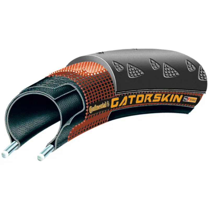 Continental Gatorskin Tire - 700 X 25 Clincher Folding Black PolyX Breaker Black 700 x 25