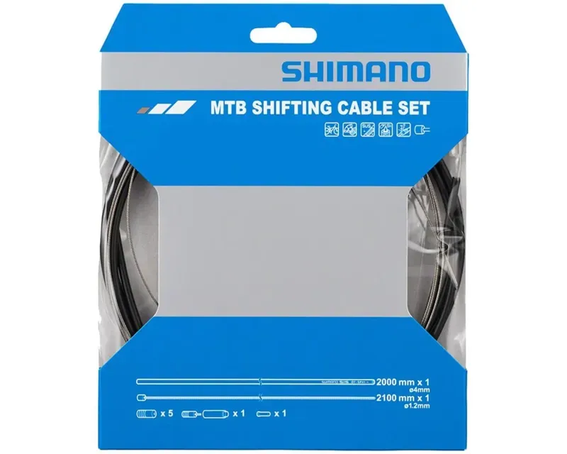 Shimano MTB Shifting Cable Set For Rear Derailleur 1.2mm x 2100mm in Black-1
